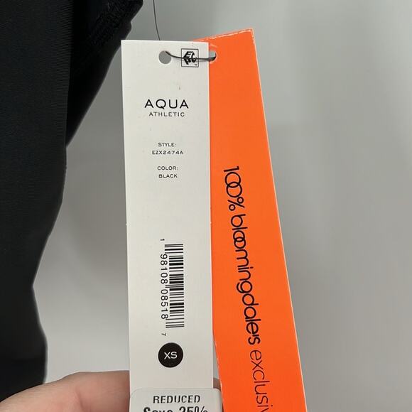 AQUA Athletic Women's Longline Racerback Sports Bra - Black - XS - NWT - Picture 3 of 5